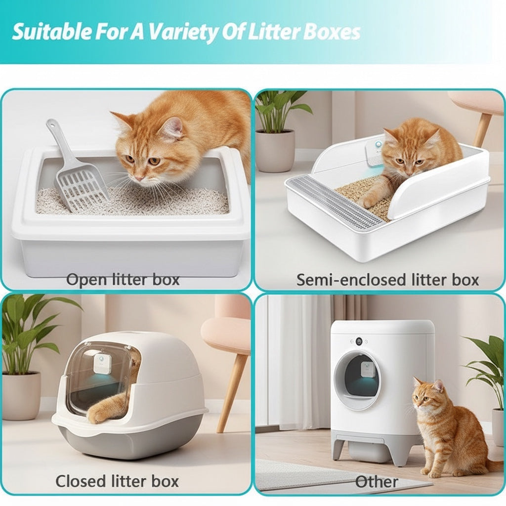 Розумний дезодоратор Slumber & Paws для котячого туалету з датчиком руху та стерилізацією озоном у різних лотках