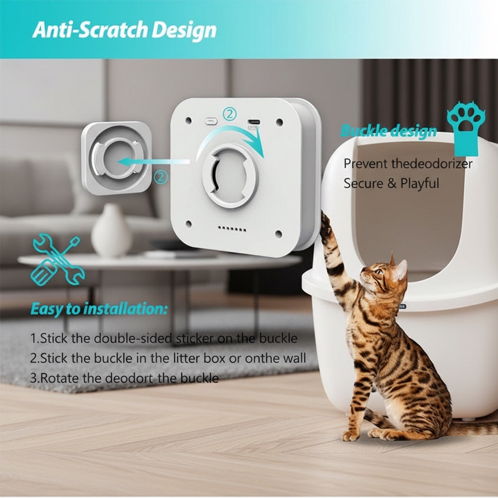 Slumber & Paws розумний очищувач повітря для котячого туалету з кріпленням на засувці та датчиком руху